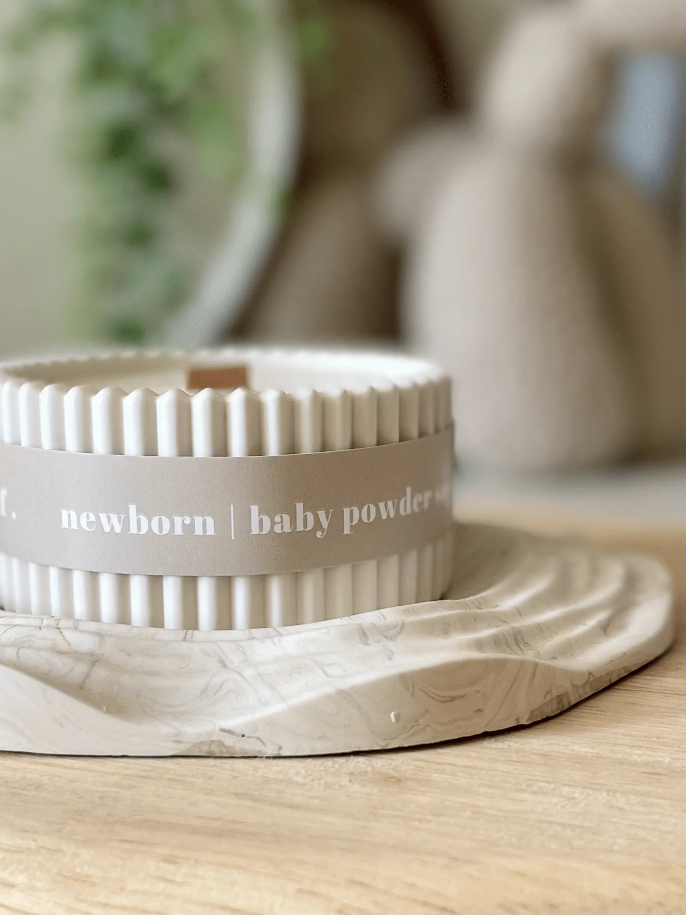Baby Powder Stoneware Soy Candle – Scandi Minimalist Home Candle