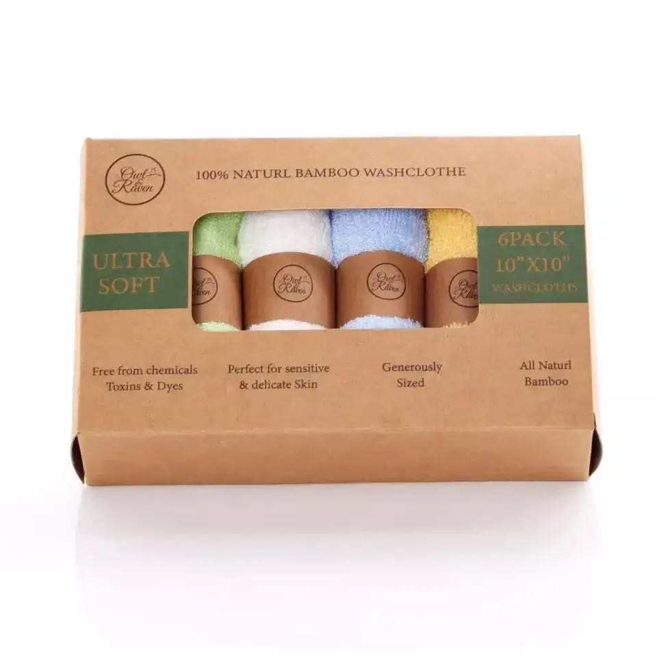 Colourful Organic Bamboo Face Cloths | Luxury Eco Face Cloths | 6 Pack - Image 2