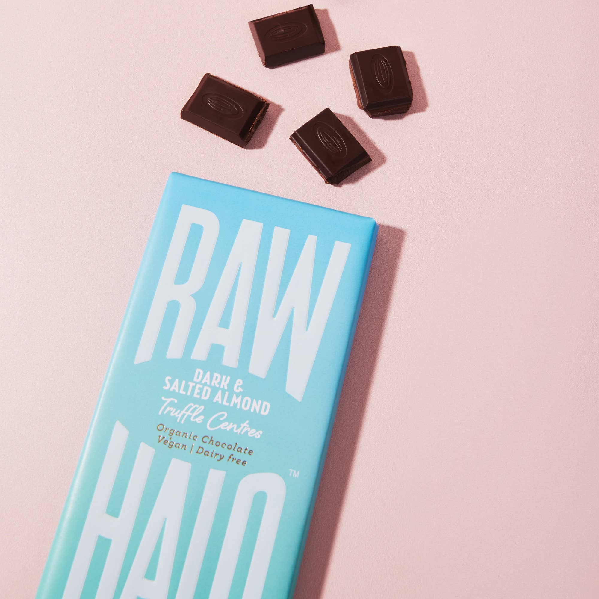 Organic Vegan Dark Chocolate with Salted Almond Truffle 90g - Image 3