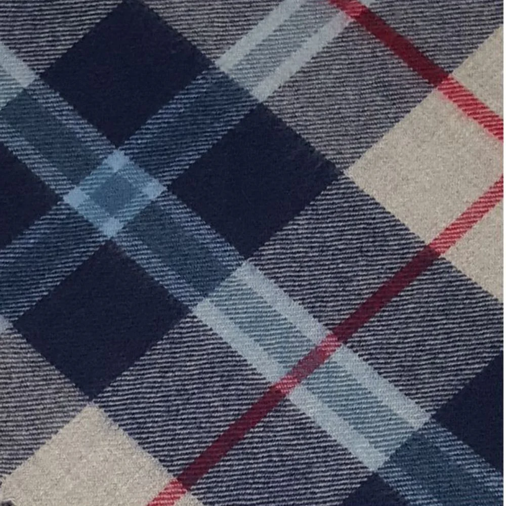 Douglas Navy Recycled Wool Blanket in Classic Tartan Check - Image 2