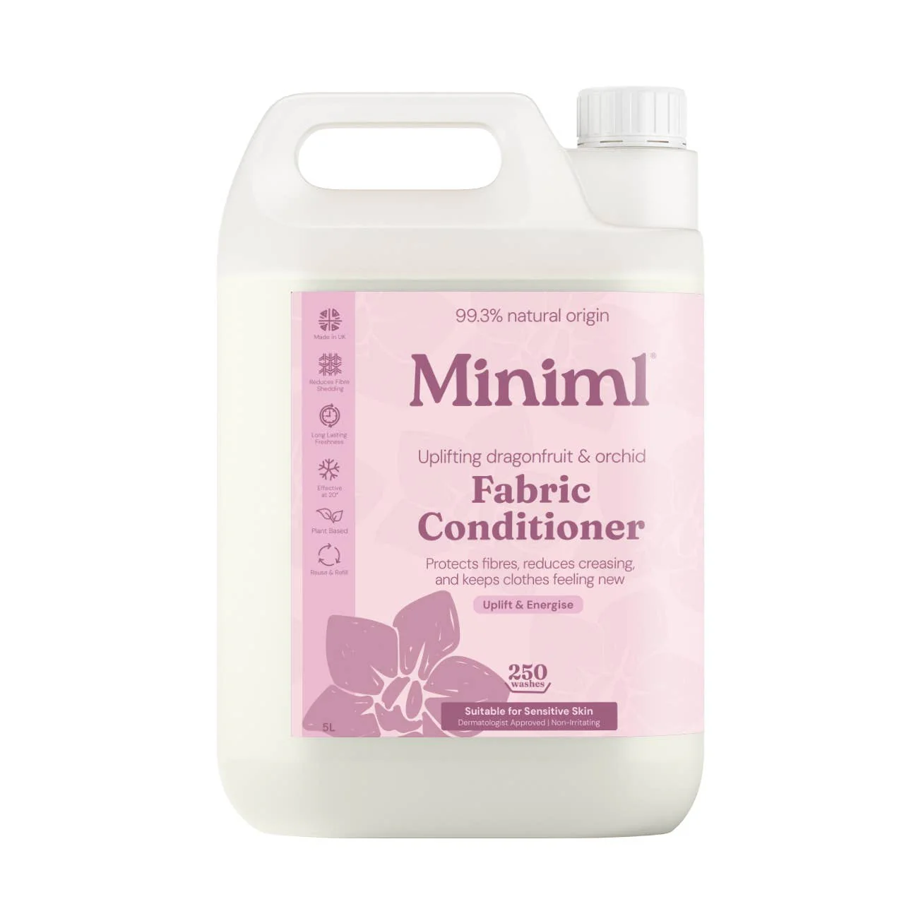 Miniml Fabric Conditioner Pink Dragonfruit + Orchid 5L Softening & Freshness