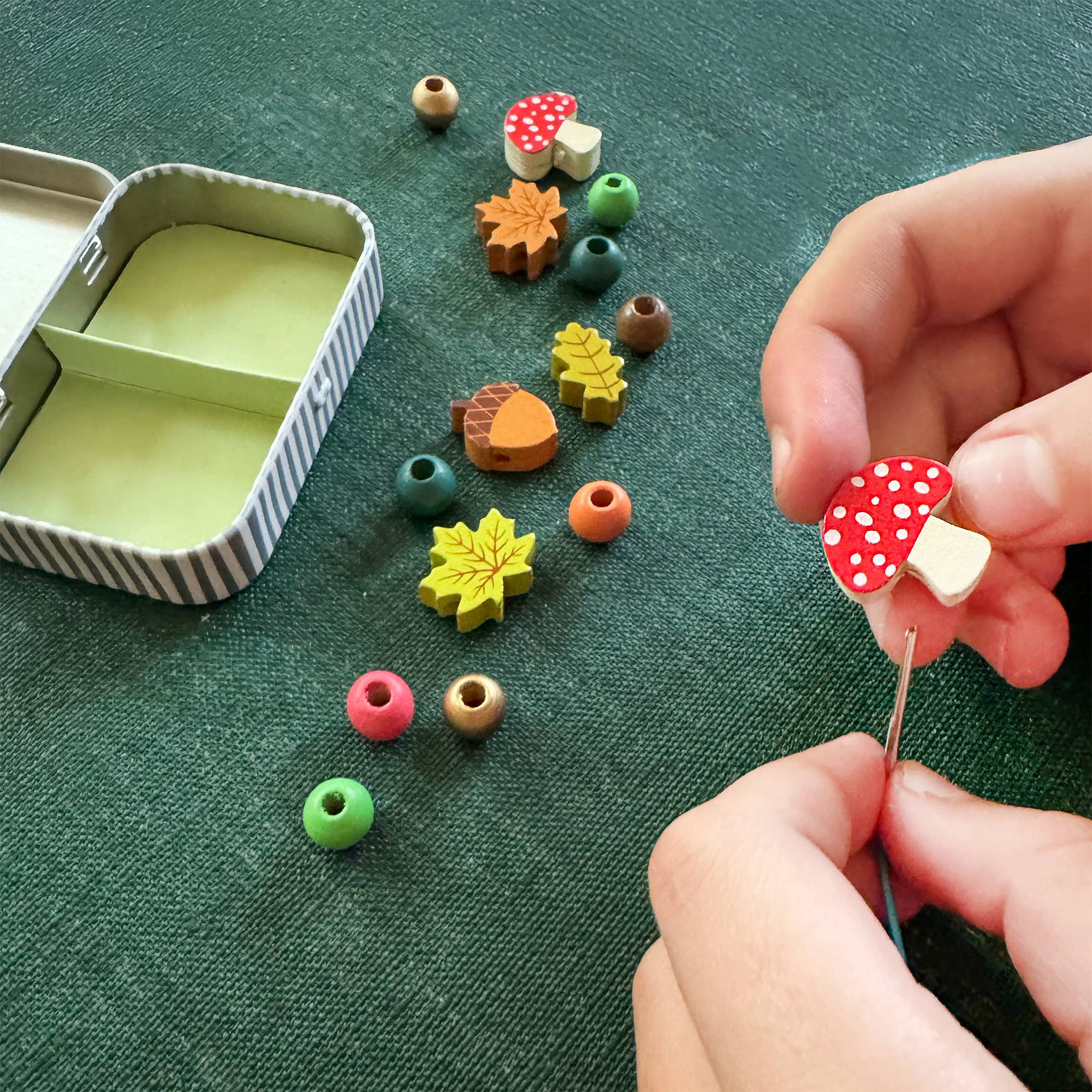 Create Your Own Forest Bracelet Craft Gift Kit in Reusable Tin - Image 2