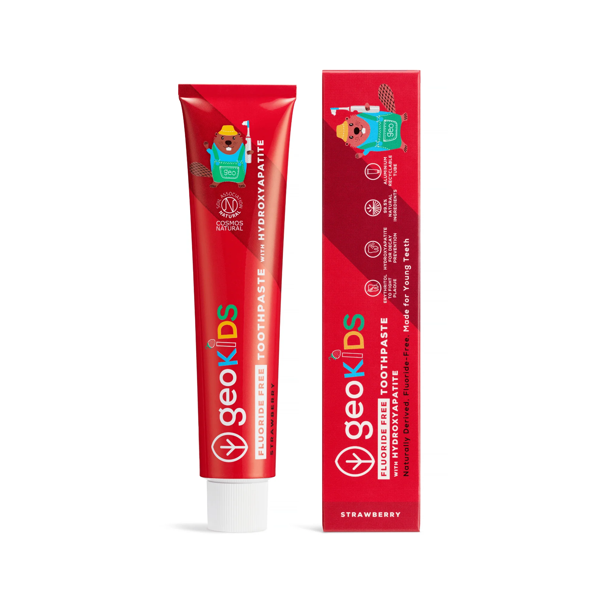 Georganics Kids Fluoride-Free Toothpaste with Hydroxyapatite – Strawberry - Image 3