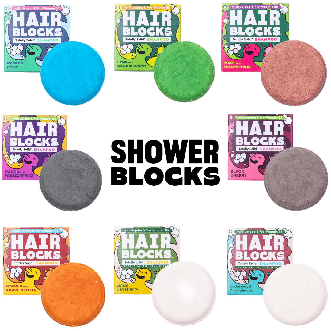 Hair Blocks Solid Shampoo 8 Pack Bundle - Plastic Free Vegan Shampoo Bars