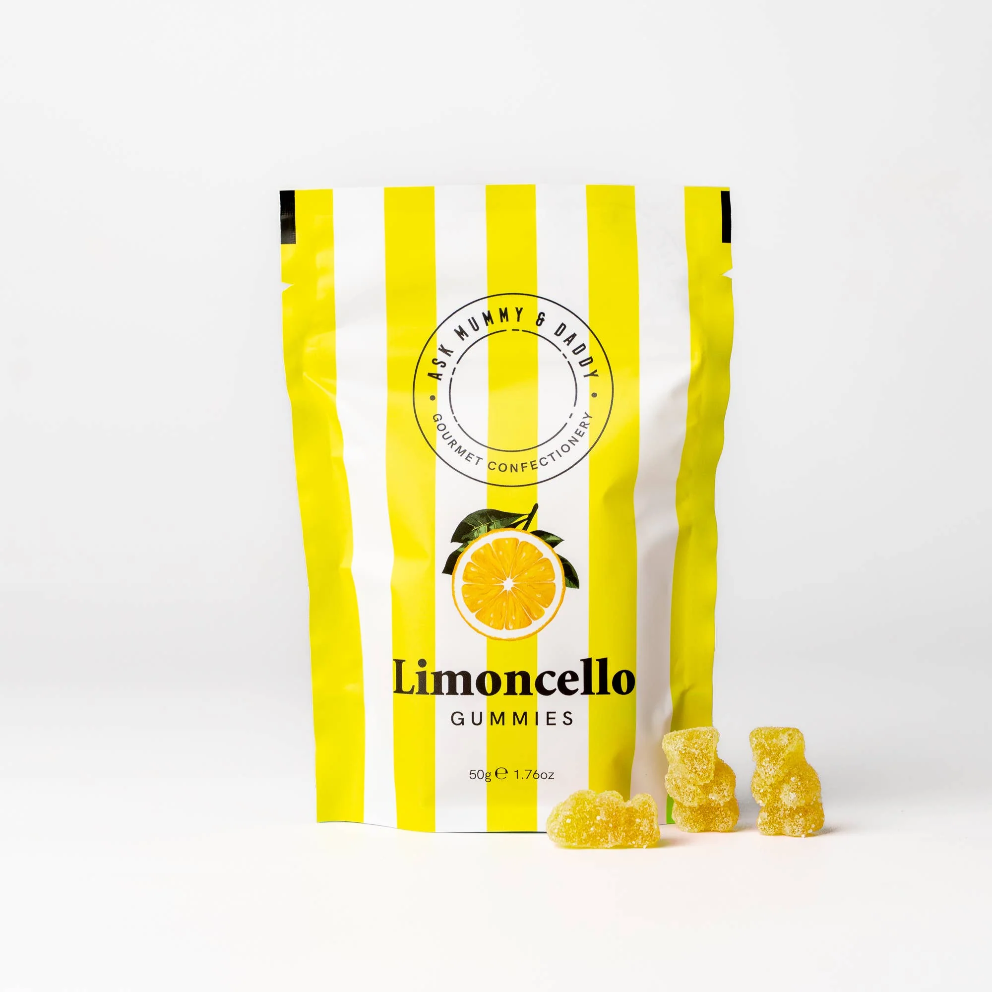 Ask Mummy & Daddy Limoncello Gummies 50g Pouch – Lemon Flavoured Cocktail Sweets - Image 2
