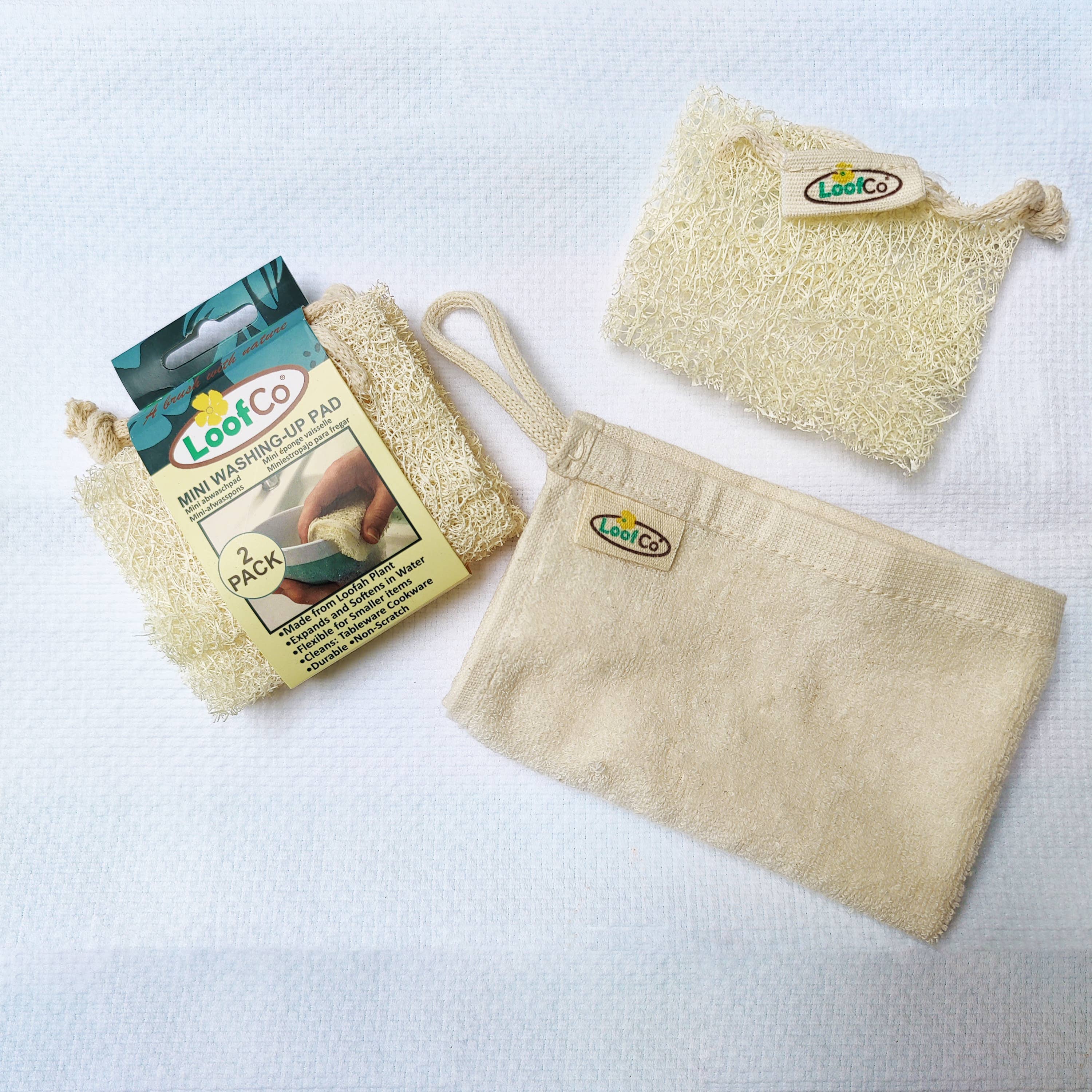 LoofCo Mini Washing-Up Pads 2-Pack – Natural Loofah Dish Sponges - Image 3