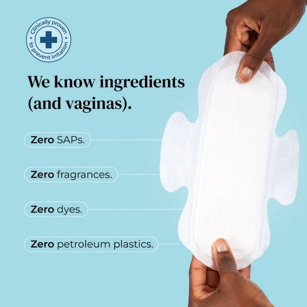 Pads with Wings | Maxi / Night+ | Extra Long | Plastic-Free | Vegan (10 Pack) - Image 4