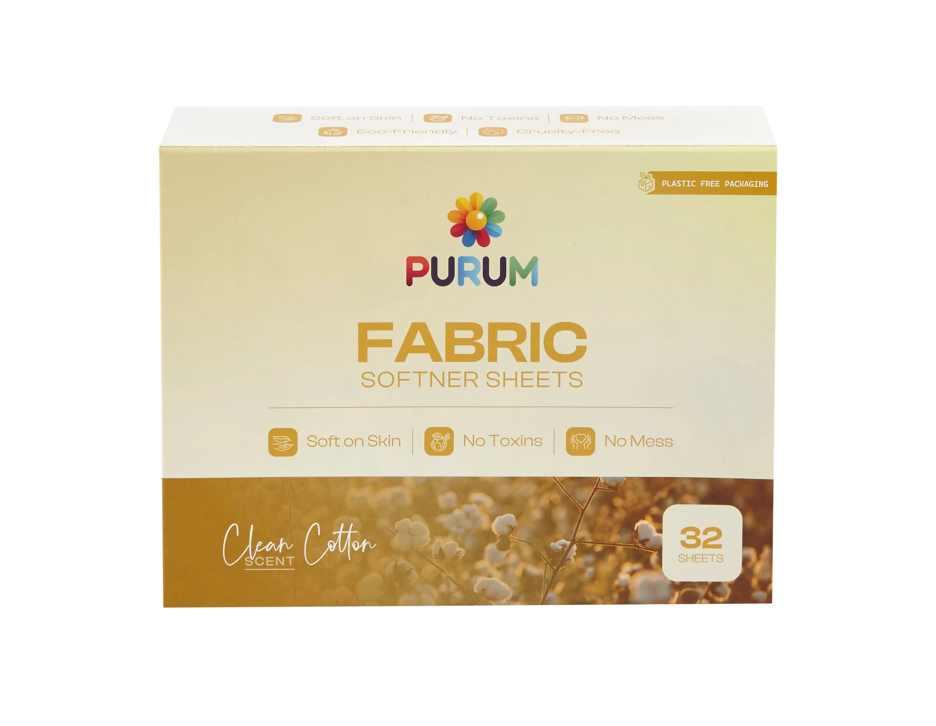 Purum Fabric Conditioner Sheets Clean Cotton Scent - 4 Pack Bundle - Image 4