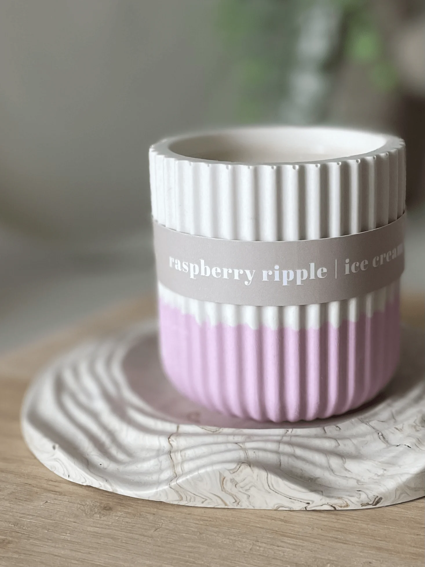 Raspberry Ripple Stoneware Soy Candle – Sustainable Fruity Scent - Image 6