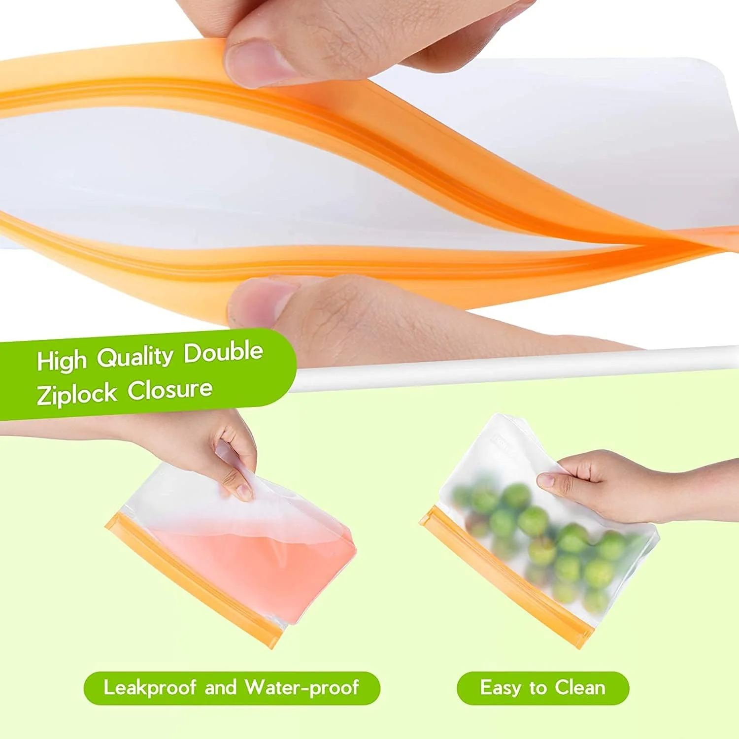 Reusable Food Bags for Fridge & Freezer - 3 Pack - Image 3