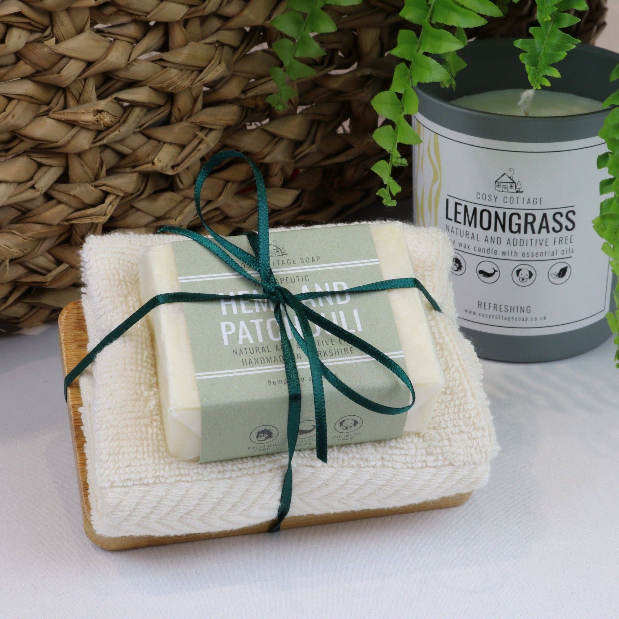 Natural Soap, Cotton Cloth & Bamboo Dish Gift Set – Handmade in Yorkshire - Image 6