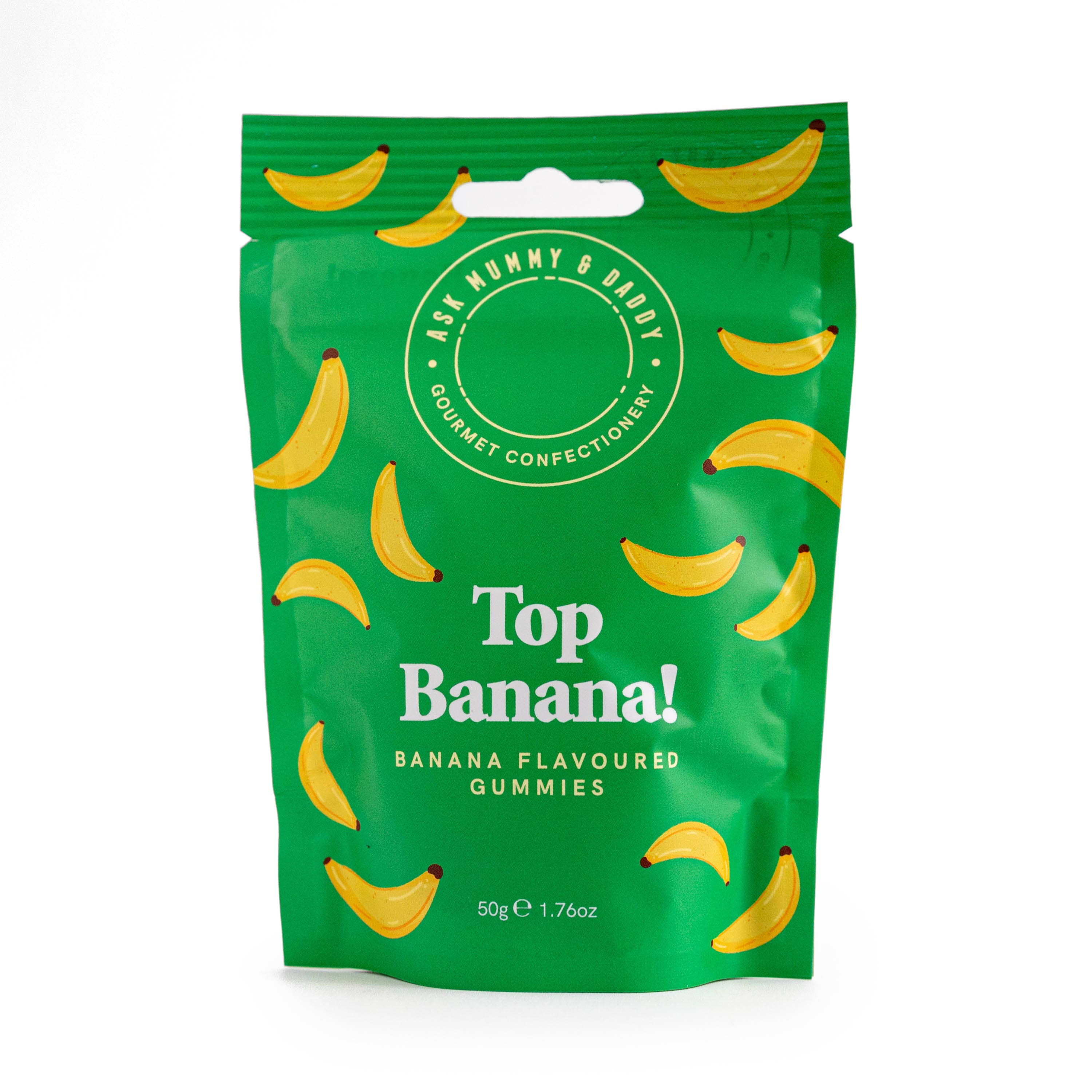 Ask Mummy & Daddy Top Banana Foam Gummies 100g Pouch – Banana Flavoured Sweets - Image 3