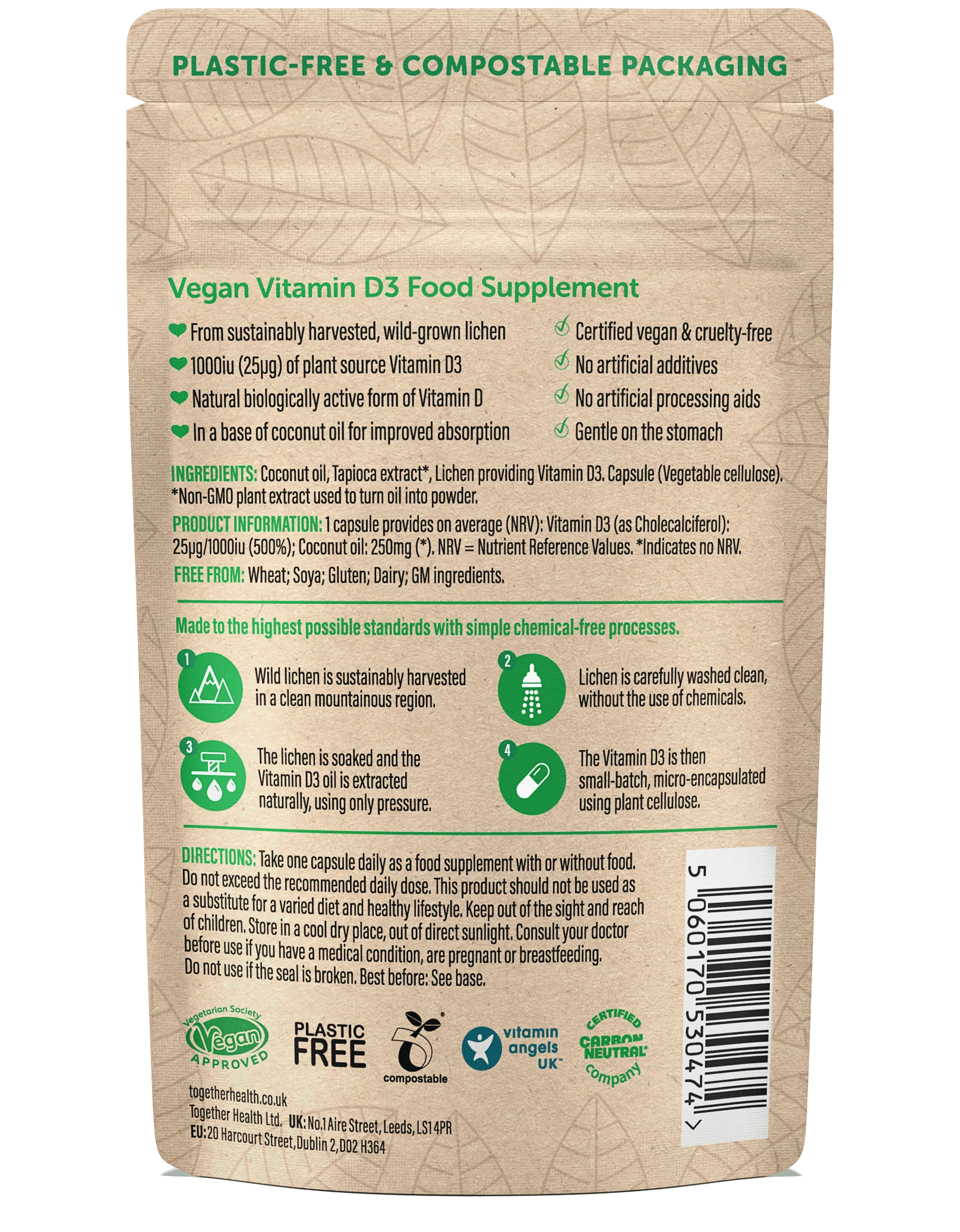Vitamin D – Vegan D3 – 30 Capsules - Image 2