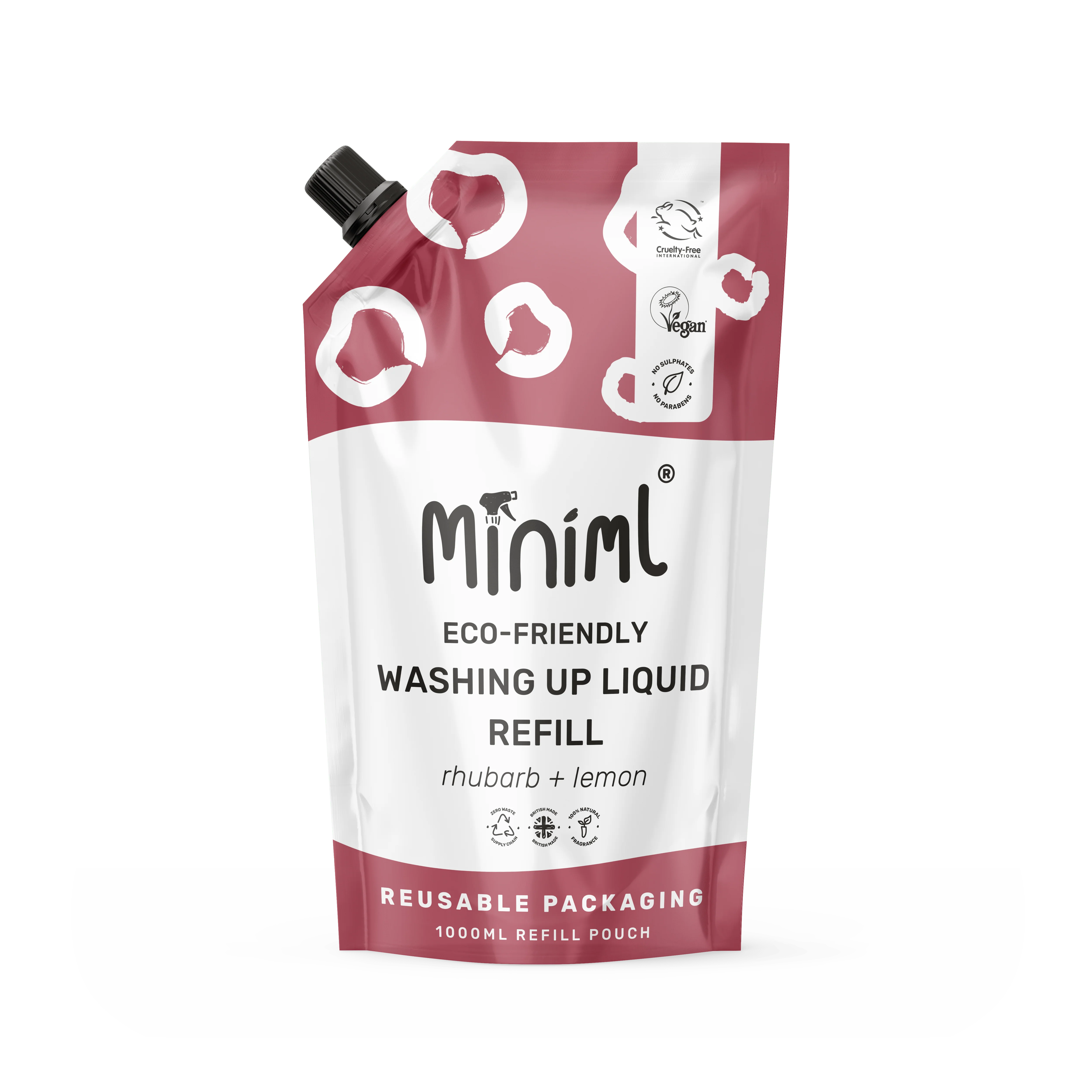 Miniml Wild Rhubarb + Lemon Washing Up Liquid 1L Refill | Powerful and Gentle