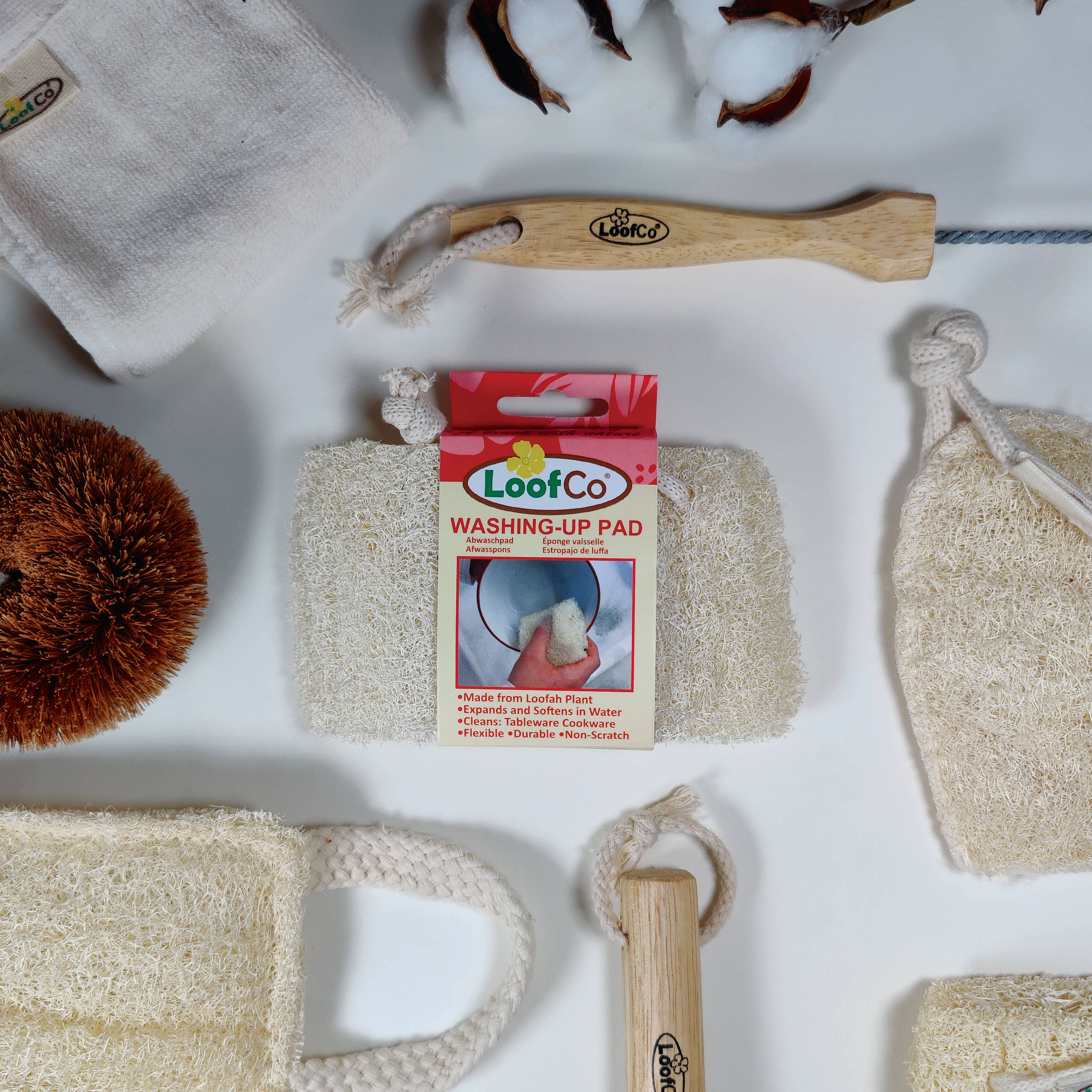 LoofCo Washing-Up Pad – Natural Loofah Dish Sponge - Image 2