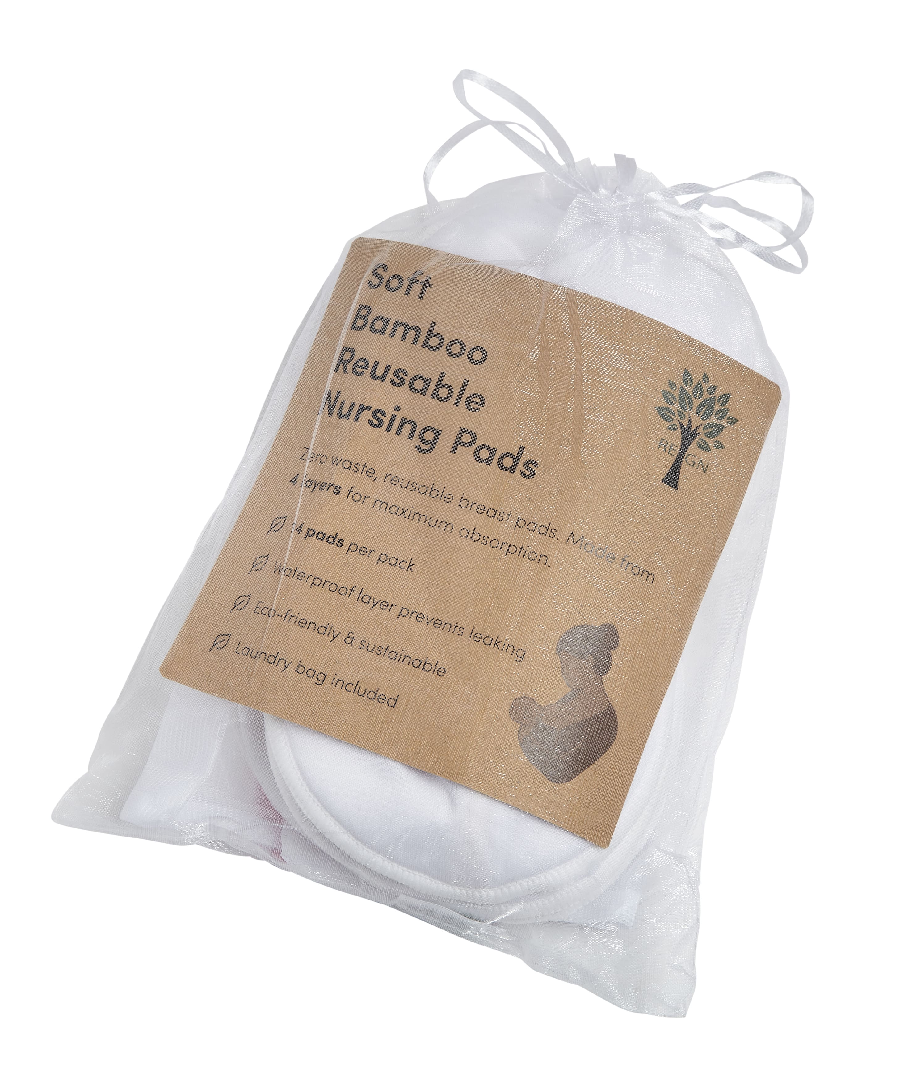 White Bamboo Breast Pads (Medium to XL) - 14 Pack - Image 5